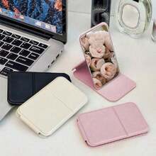 1pc Mini Portable Folding Makeup Mirror, Pocket/Wallet Size, Mini Travel Mirror With Desktop Stand, Ultra-Thin & Lightweight, Handheld Compact Mirror