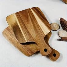 带手柄的金合欢木砧板，适用于切肉、奶酪、面包、蔬菜和水果 - 摩卡棕 - 查看 11