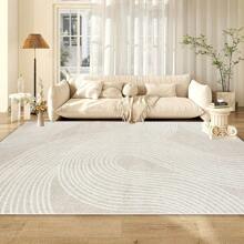 Soft Nordic Simple Lines Area Rug, Comfortable For Bedroom, Living Room, Study, Entryway, Office, Room Decor As Floor Mat, Modern Polyester Absorbent Floor Mat, Washable & Non-Slip, Carpet For Living Room - Indoor All-Season Home Decor, Rugs For Bed Room, Living Room Large Rugs, Beige/Cream Tones, Bedroom Rug, Living Room Dector | Bedroom Dector