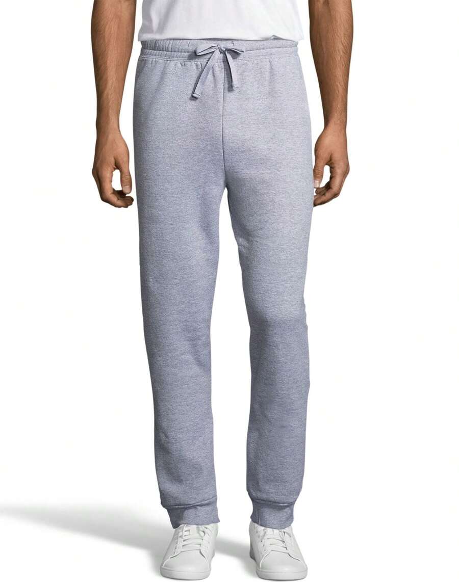 Hanes Mens EcoSmart Fleece Jogger Sweatpant With Pockets, L, Light Steel - 淺灰色 - 查看 1