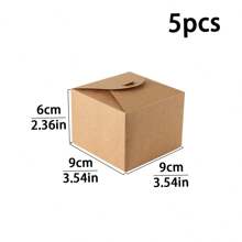5 Stücke/10 Stücke große quadratische Kuchenbox, kleine Kraftpapier Backwarenbox für Kekse, Gebäck, Süßigkeiten, Mondkuchen Verpackung
