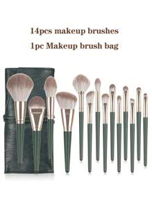 14pcs Makeup Brush Set, Includes Powder Brush, Foundation Brush, Concealer Brush, Highlight Brush, Blush/Contour Brush, Lip Brush, Eyebrow Brush, Eyeliner Brush, Angled Brush And Eyeshadow Brush. Suitable As A Gift For Family And Friends, Also Fits Any Occasion: Travel, Birthday, Anniversary, Valentine's Day, Mother's Day, Etc.