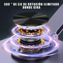 Soporte Celular Plegable Giratorio 360° para Escritorio - Accesorio Móvil Ajustable - Morado - Ver 4