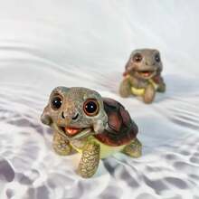 1 Stück realistischer Miniatur Meeresschildkröten Harzfigurine, lebensechte Mikro-Statue, niedliche Schildkröten Dekoration