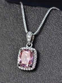 1件装奢华立方氧化锆吊坠项链，女士情人节、订婚纪念日、派对首饰礼物 - 1# - 查看 16