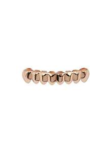 1pc 8-Prong Dental Grillz, Glossy Metallic Finish, Rose Gold/Silver/Black, Suitable For Men And Women, Holiday/Party Accessory - Multicolor - View 12