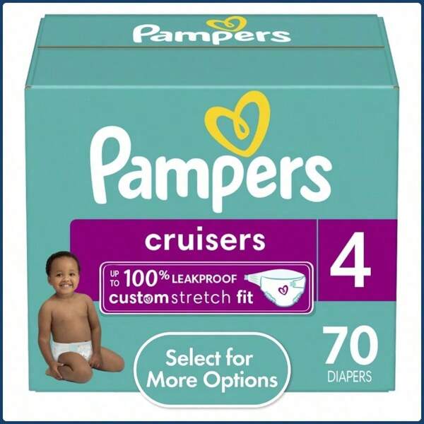 Pampers Cruisers Diapers Size 4, 70 Count (Select For More Options)