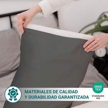 Ecommerc3 Funda Almohada Tacto Extrasuave y Confortable - Funda Almohada Fabricada 100% en España, Transpirable, Fácil de Lavar - Envío GRATIS ✅ Entrega 24/48h a España (península) - Antracita - Ver 3