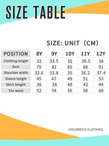 1 套青少年女孩卡通印花圆领长袖上衣和褶皱金属箔裙 - 白色 - 查看 7