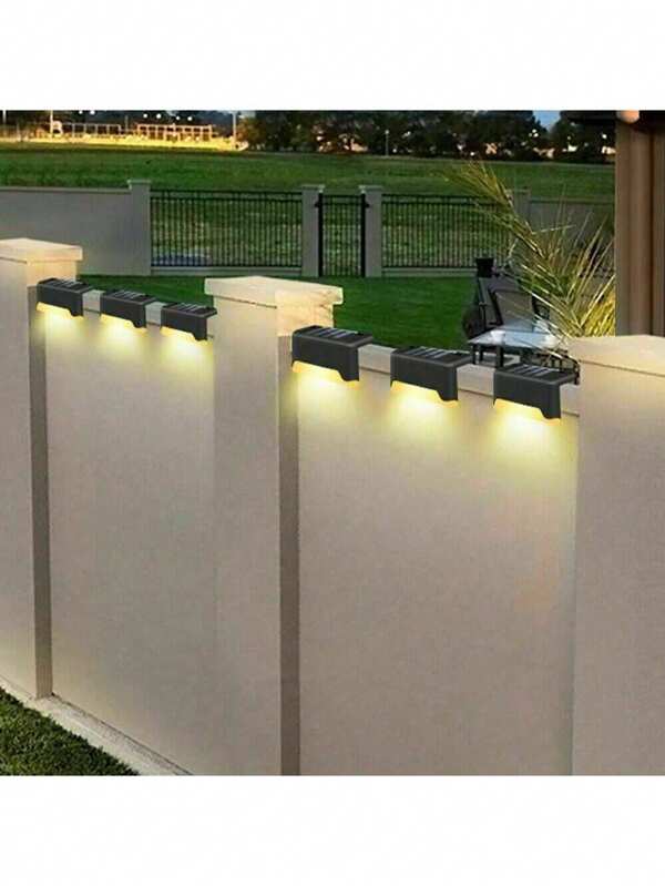 4PCS Solar Pathway Lights - Warm White, Outdoor Garden Walkway Patio Stairway Fence Night Lights, Solar Lights Outdoor