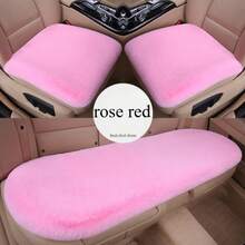 3pcs Plush Car Seat Cushion, Short Plush Whole Rear Seat Cushion Set,Car Accessories