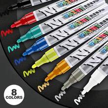 Rotulador de pintura impermeable para reparar arañazos en la pintura del coche, rotulador de pintura para el cuidado de la banda de rodadura del coche, automotriz, negro, blanco, rojo, plateado RYXO - Azul - Ver 7