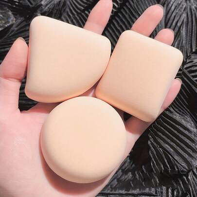 Set de 3 esponjas de maquillaje con estampado de pata de gallo, en forma de triángulo, cuadrado y gota de agua, ultra suaves para herramienta de maquillaje de base, adecuado para salón profesional, hogar, viaje y uso diario (rosa, negro), cosméticos, económico, decoración de habitación, tocador, viaje, dormitorio, accesorios de maquillaje, esponja de maquillaje, esponja de maquillaje, borla de polvo, esponja de maquillaje