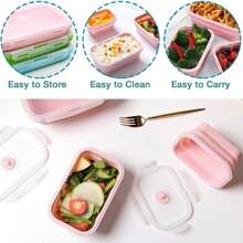 1 lonchera plegable de silicona, lonchera para ensalada de frutas, lonchera portátil para viajes, lonchera para picnic y camping, con tapa sellada y válvula de ventilación, a prueba de fugas y fácil de limpiar.