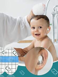 20/40片装 - 婴儿防水耳罩 - 淋浴、洗澡和游泳耳罩，透明塑料耳部保护贴，适合儿童和青少年