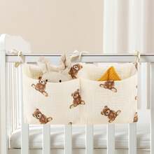1pc Print Multi-Function Hanging Diaper Caddy Organizer, Baby Nursery Diaper And Accessories Organizer, Changing Table Diaper Storage, Toy Storage Bag, Crib Organizer, Stroller Hanging Bag, Holds Bottles, Diapers, Toys, And Pacifiers - Multicolor - View 7