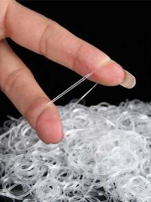 50 pièces / 500 pièces / 1000 pièces Élastiques à cheveux jetables, transparents, épais et larges de 1,5 cm / 0,6 po, de style simple et mignon, convenant aux femmes pour un usage quotidien, le maquillage, les déplacements, les sports et les queues de cheval hautes. Accessoires pour cheveux, élastiques, attache-cheveux, bandes en caoutchouc, chouchous, corde à cheveux