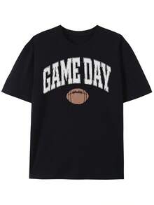 High-Quality Washed Cotton, Letter Print Pattern Men's Short-Sleeve-Shirt, Crew Neck, Comfortable And Breathable, Casual Loose Fit Cotton Menkpop Labor Day Men Clothing Manfinity Romwe Shirts Men Shirts Graphic Tees Camisas Para Hombre Graphic Tees Graphic Te