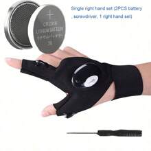 LED Illuminated Fishing Gloves For Emergency Repair, Night Fishing Lighting Gloves, Finger Lights Gloves