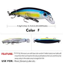 PRO BEROS PROBEROS 1PC Sinking Minnow Fishing Lure Jigging Lure Fish Bait Fishing Gear SwimBait 3D Eyes For Fish