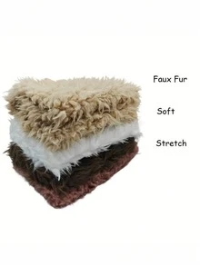 新生儿摄影道具毯子柔软仿毛皮拍摄背景垫背景婴儿照片长毛皮垫婴儿洗澡礼物 - 彩色 - 查看 7