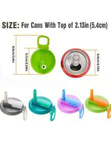 1/2 Coperchi per lattine di soda con cannuccia, coperchi in silicone per lattine di soda con cannuccia, coperchi riutilizzabili per lattine di soda, bevande, succhi, seltz, articoli essenziali per le feste, accessori per la cucina, articoli essenziali da viaggio, campeggio, matrimonio