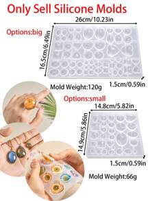 1pc Gemstone Jewellery Silicone Casting Mold,Resin Jewellery Stone Casting Moulds For Epoxy DIY Craft,Earrings,Pendants,Studs Jewellery Making,Multiple Styles
