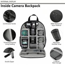 Camera Backpack Bag For DSLR/SLR – Photography Travel Backpack With Laptop Compartment, Padded Divider Insert, Lens Storage & Accessory Organizer – Fits Up To 13-Inch Laptop, Ideal For Outdoor Shoots, Hiking, Work & Commute - Gray - View 4