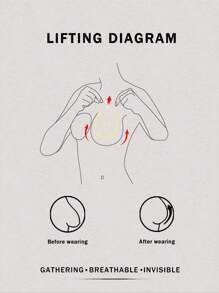 50 Peças Fita Autoadesiva Para Elevar O Seio Tamanho Plus Size 8cm, Capa Para Mamilo Invisível Sem Rastro, Fina e Respirável Para Verão, Para Mulheres