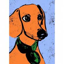 1pc Wall Arts Posters Optional Frame Modern Colorful Cute Dog Posters Canvas Painting Cartoon Abstract Animal Modern Wall Art Picture For Kid Room Home Decoration Painting