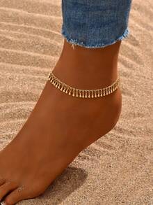 1 chiếc lắc chân đính hạt phong cách nghỉ dưỡng, Quà tặng bãi biển/ngày lễ cho phụ nữ - Vàng - Xem 3