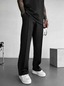 Pantaloni sportivi casual da uomo a gamba dritta, tinta unita, nuovo stile, stile business formale, autunno