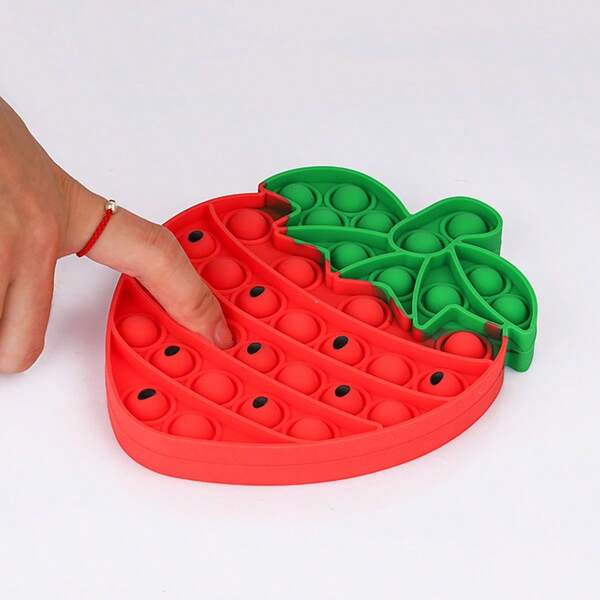 Rote Erdbeeren Bubble Wrap Stressabbau Fidget Spielzeug, Fingerspitzen Bubble Pop Spielzeug, schnelle Mode Angstlinderung Pop Spielzeuge für Erwachsene und Kinder, Party Spiel Deko, Weihnachts- & Halloween Geschenk, Entspannungsspielzeug für Jungen, Mädchen, Kinder und Erwachsene, Spaß Mode Push und Pop Spiel