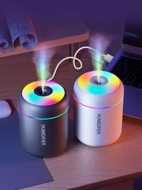 1pc Aroma Diffuser & Color Changing Ambient Light, Portable USB Powered Humidifier, Suitable For Computer, Office, Bedroom Desktop, Car, Quiet Operation