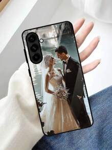 1pc Customized 4-Photo Design Shockproof High-Definition Glass Phone Case Compatible With Samsung S24/S24 Plus/S24 FE/S24 Ultra, S25/S25 Plus/S25 Ultra And Other Android Phone Models