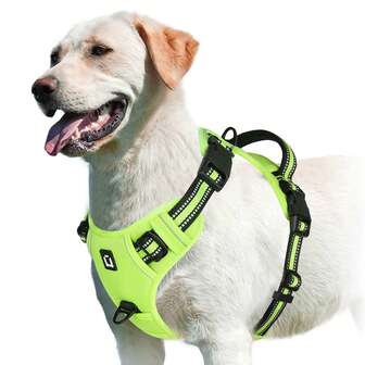 Dog Harness, No-Pull Pet Harness With 2 Leash Clips, Adjustable Soft Padded Dog Vest, Reflective No-Choke Pet Oxford Vest With Easy Control Handle For Large Dogs