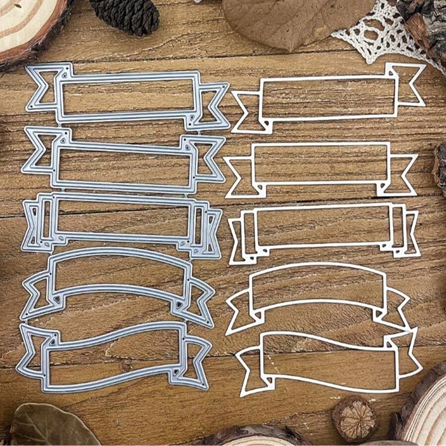 AHLGCAFT Carbon Steel Cutting Die Template - Banner Label Cutting Dies, DIY Paper Card Craft Use For Cutting, Scrapbooking, Embossing, Home Decor Project Tool
