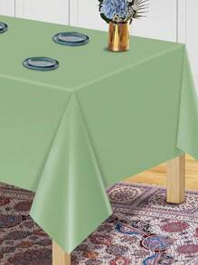 1 pieza/4 piezas Manteles de plástico verde salvia de 54 X 108 pulgadas para mesas rectangulares, mantel de plástico desechable, manteles de mesa verde claro para decoraciones de bodas, cumpleaños, aniversarios y fiestas de Navidad