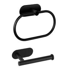 4pcs Stainless Steel Towel Ring Set, Towel Bar, Bathroom Towel Rack, Toilet Paper Holder, Suitable For Home & Bathroom