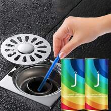 14pcs Drain Plug, Powerfully Deodorizing Drain Cleaner Rod, Suitable For Removing Odor And Clogged Objects In Kitchen And Bathroom Sinks, Toilets, And Pipes, Multi-Functional Household Cleaning Tool