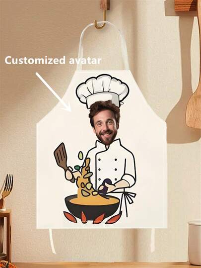 1 pièce Tablier personnalisé avec photo de profil personnalisée, tablier avec portrait de chef personnalisé cadeau pour les passionnés de cuisson/cuisine, cadeau pour les mères ou les chefs