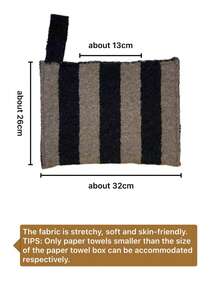 OKIDOKI 原创北欧风天鹅绒环纱布纸巾架，针织布纸巾盒，适用于客厅、卧室、浴室、汽车，高品质，不脱落，多色可选 - 彩色 - 查看 4