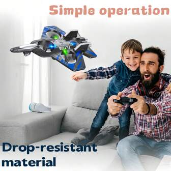 Remote-Controlled Combat Airplane Toy Drone For Children, Altitude-Holding Quadcopter With Durable Lights And Hover Capability