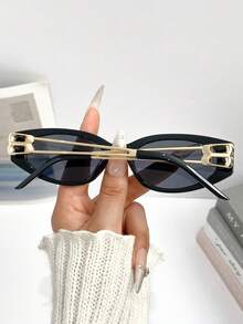 镂空猫眼金属腿多功能个性化眼镜，适合女性和男性，时尚街头服饰，工作场所，日常场合，派对，户外休闲度假海滩，优雅时尚的非处方眼镜 - 彩色 - 查看 3