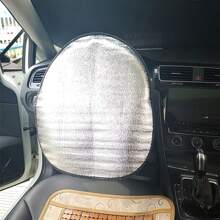1 pieza Cubierta protectora de aluminio para el volante del coche de verano, anticalórica, plegable, de aislamiento térmico y anticoptaminación