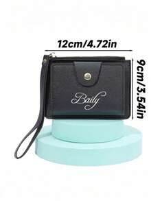 1 carteira feminina elegante e personalizada, estilo casual, fecho de zíper, material PU, acabamento elegante, exibição personalizada! Carteira personalizada específica para mulheres, crie seu próprio ambiente elegante, fácil de limpar - Multicolorido - Ver 3