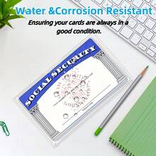 10-Pack/5pcs Waterproof PVC Card Protector Sleeves For Social Security, Medical Insurance, And Credit Cards, Flexible And Transparent Design, Wallet Storage Organizer - Clear - View 3
