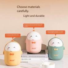 Mini Desktop Bin With Lid, Cute Cartoon Style Portable Small Table Rubbish Bin For Bedroom, Bathroom, Living Room, Kitchen Back To School