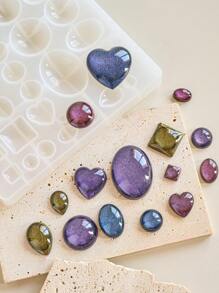 1pc Gemstone Jewellery Silicone Casting Mold,Resin Jewellery Stone Casting Moulds For Epoxy DIY Craft,Earrings,Pendants,Studs Jewellery Making,Multiple Styles