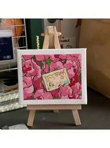 Mini Stretch Leinwand Acrylfarben Set in sechs Farben, ausgestattet mit Staffelei und Farbpalette - DIY Kunst und Handwerkskunst, geeignet zum Malen und Zeichnen, inklusive Leinwand und Pinsel, Familienspiele, ideal für Abschlussfeiern, Abschlussgeschenke, Geburtstagsgeschenke, Geschenke zur Abschlusszeit, Lernmaterialien, Schulsachen, Rückkehr zur Schule Zubehör